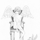 angel and an old chair