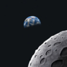 背景素材：月と地球。