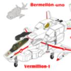 【副翼後退】マーキング無し【バーミリオンリーダー 】可変戦闘機 VFH-10A オーロラン